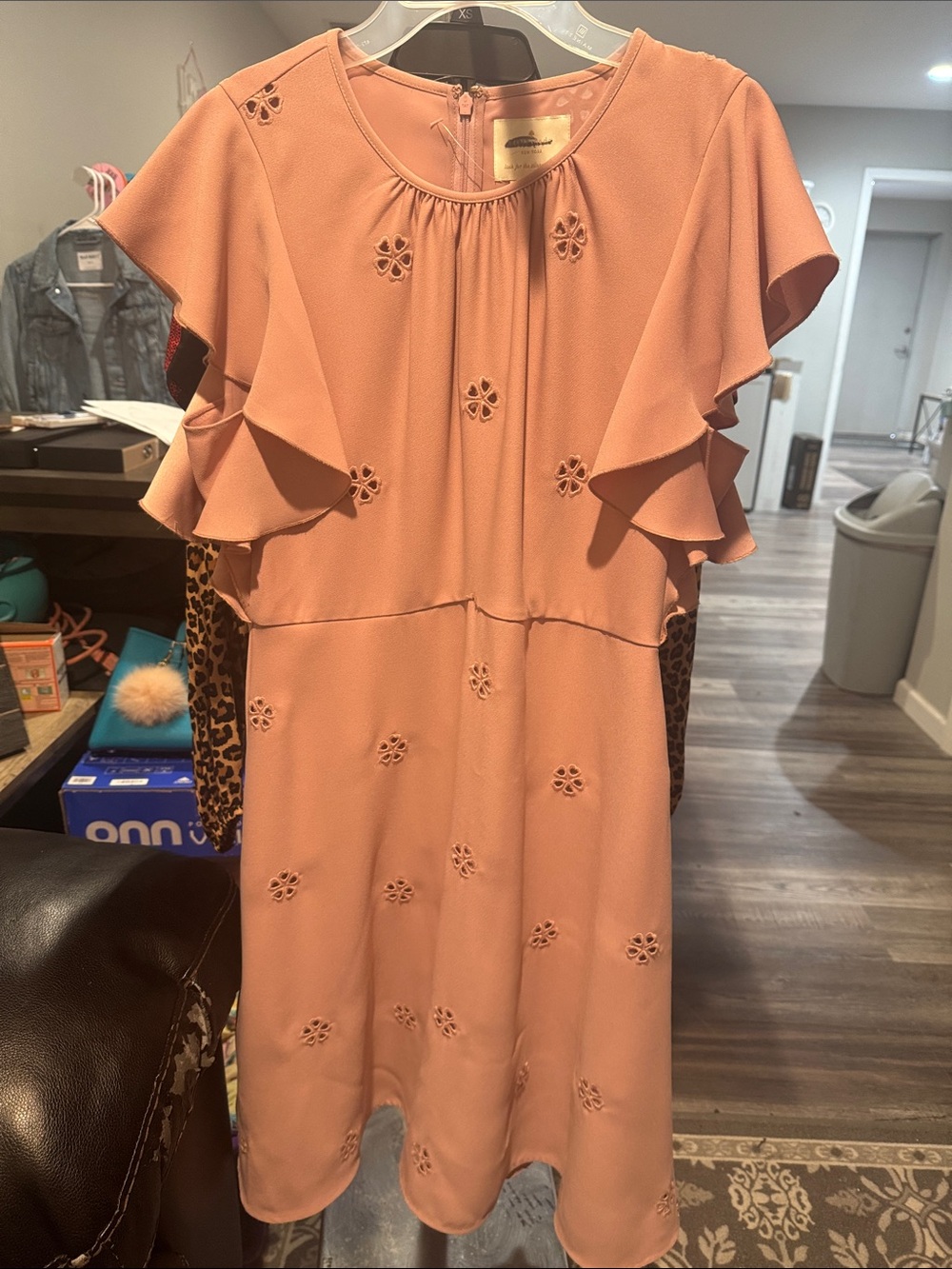 Kate spade Women's Peach Ruffle Sleeve Dress
